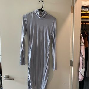 Grey mid dress with scrunch on side OBO a little see thru